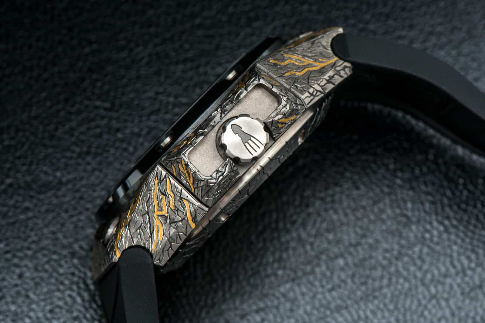 林德偉德林Oktopus Volcano個性24K金雕花腕表-復(fù)刻表