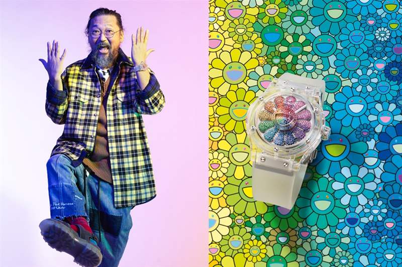 宇舶恒寶Hublot Classic Fusion Takashi Murakami Sapphire Rainbow 會旋轉(zhuǎn)的彩虹太陽花-復(fù)刻表