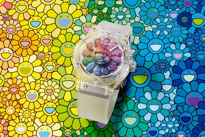 宇舶恒寶Hublot Classic Fusion Takashi Murakami Sapphire Rainbow 會旋轉(zhuǎn)的彩虹太陽花-復(fù)刻表