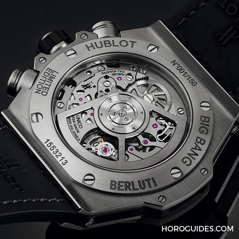 冷調(diào)工業(yè)風(fēng)宇舶HUBLOT Big Bang Unico Berluti冷灰計(jì)時(shí)碼表-復(fù)刻表