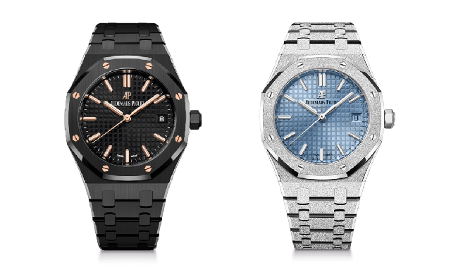 愛彼新作連發！皇家橡樹34mm自動上鏈腕表-黑陶瓷款＆淺藍面霜金款-復刻表
