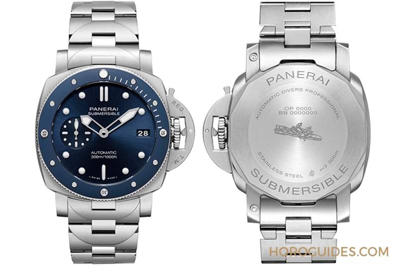 沛納海Submersible 42mm首次搭配精鋼鏈帶！Submersible Blu Notte藍面藍圈，型格亮相-復刻表