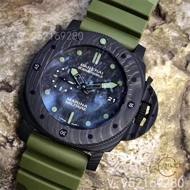 逢綠必火:VS廠沛納海961碳纖維復刻表,47mm軍綠色-復刻表