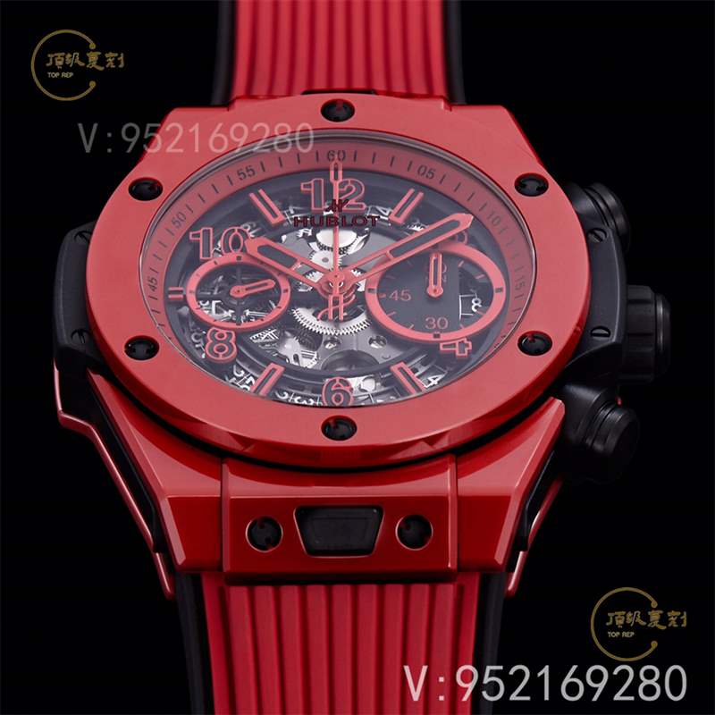 彩色陶瓷工藝展現(xiàn)-BBF廠宇舶恒寶big bang大爆炸法拉利紅色復(fù)刻表-復(fù)刻表