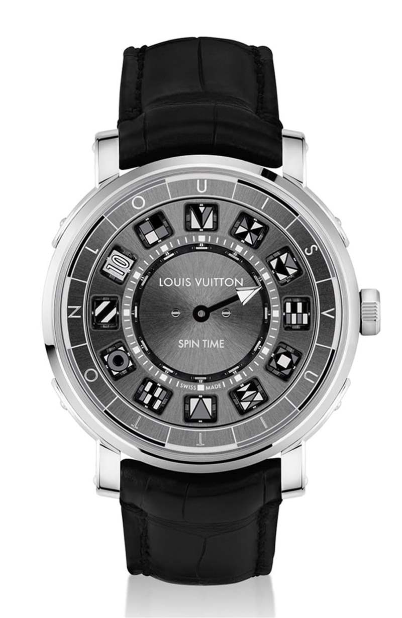 LV鋼殼手表二連發(fā)招牌翻轉(zhuǎn)數(shù)字方塊創(chuàng)新吸睛銀灰、彩色應(yīng)百客-復刻表