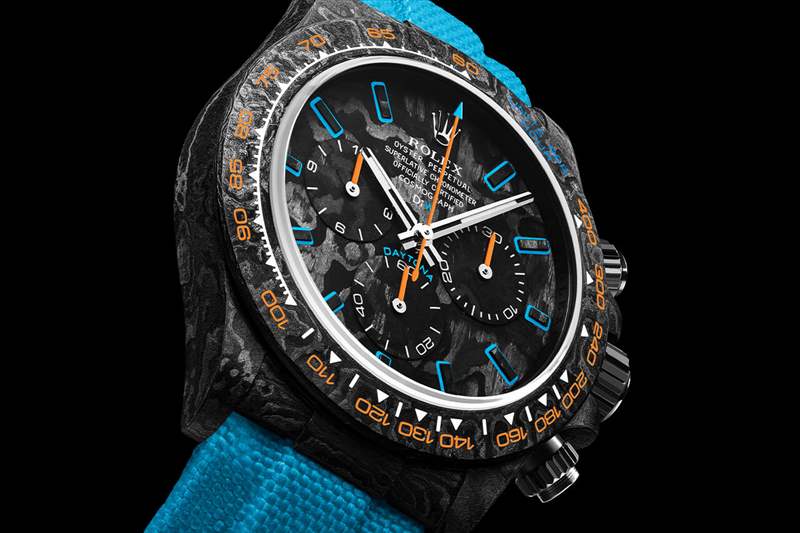 勞力士DIT獨(dú)特的褪色老化設(shè)計(jì)40毫米碳纖維紋理改裝表-復(fù)刻表