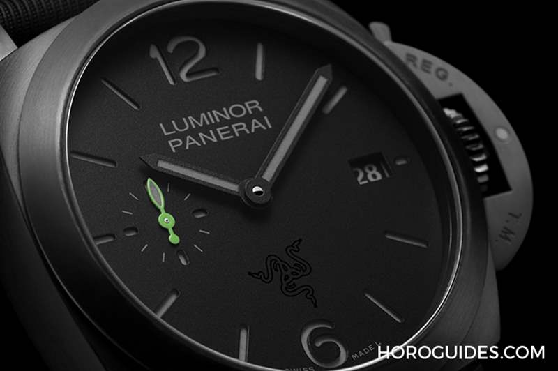 電競(jìng)美學(xué)加身，雷蛇螢光綠在發(fā)光｜Panerai Luminor Quaranta Razer特別版-復(fù)刻表