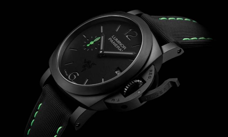 電競(jìng)美學(xué)加身，雷蛇螢光綠在發(fā)光｜Panerai Luminor Quaranta Razer特別版-復(fù)刻表