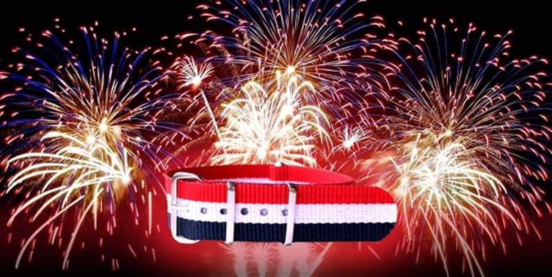 7月4日的紅色、白色和藍色北約表帶 7月4日的紅色、白色和藍色北約表帶-復刻表