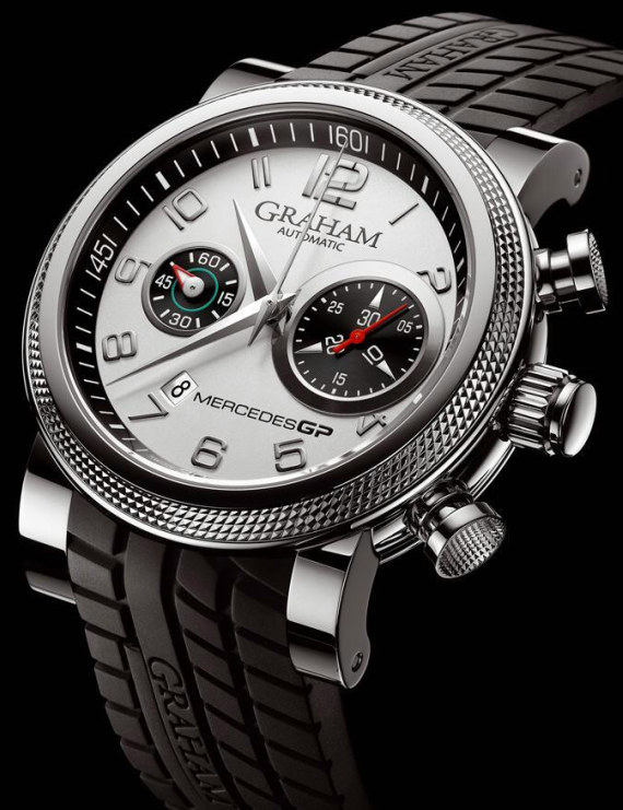 Graham Mercedes GP Trackmaster watcg 格雷厄姆手表是梅賽德斯GP銀色多功能計(jì)時(shí)腕表-復(fù)刻表
