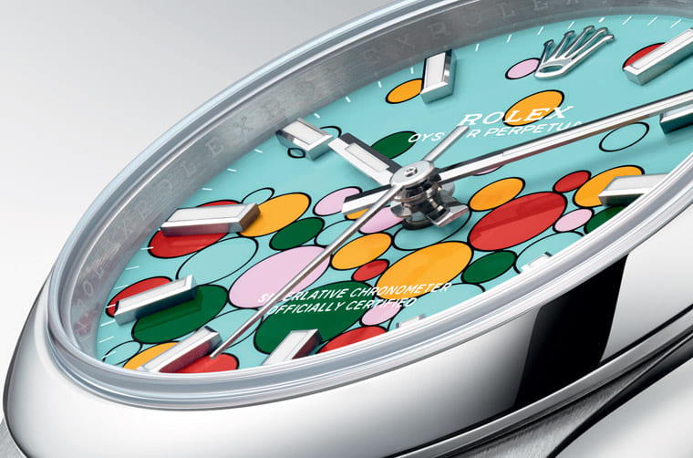 勞力士OP延續彩色漆面熱潮新推「慶典」風格彩色氣泡面盤-復刻表