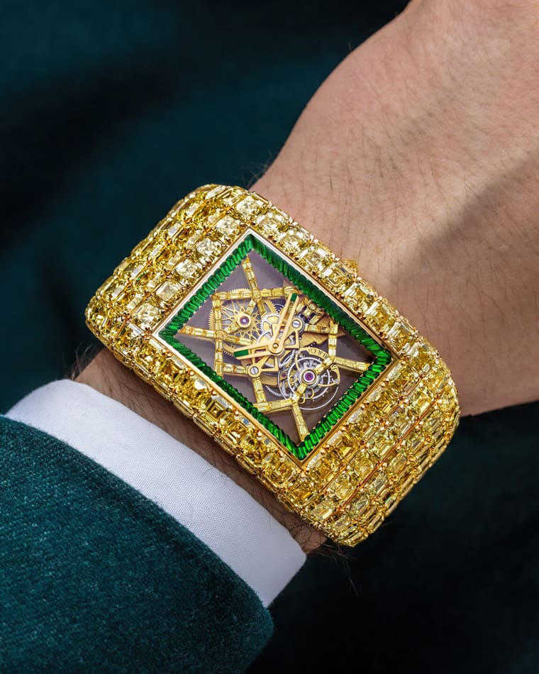 2023最狂珠寶表！超過480顆頂級黃鉆編織JACOB鏤空陀飛輪驚天價格鎖定億萬富翁-復刻表