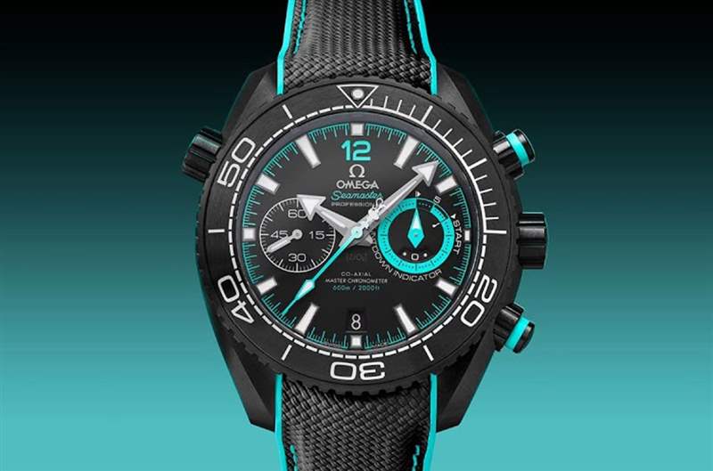 歐米茄以海馬Planet Ocean計(jì)時(shí)碼表為基礎(chǔ)創(chuàng)作最新阿聯(lián)酋航空紐西蘭ETNZ船隊(duì)聯(lián)名表-復(fù)刻表