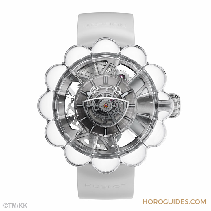 12辦花型透明藍寶石表殼！村上隆微笑小花仙氣爆棚了｜Hublot MP-15村上隆藍寶石陀飛輪腕表-復刻表