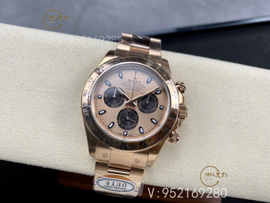Clean廠C廠勞力士迪通拿全玫瑰金腕表4130機芯版本詳細評測-復刻表