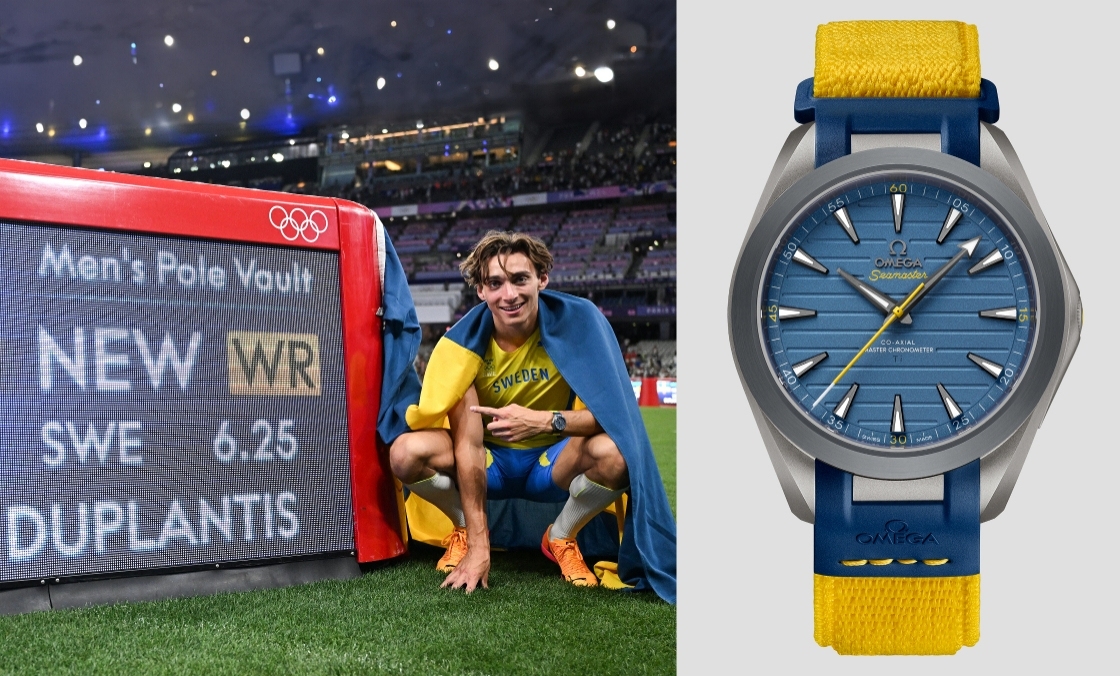 超輕鈦金！ OMEGA為奧運(yùn)金牌得主Armand Duplantis推出新款Seamaster Aqua Terra Ultra Light-復(fù)刻表